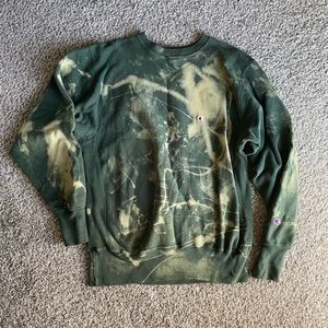 green bleached champion sweatshirt crewneck